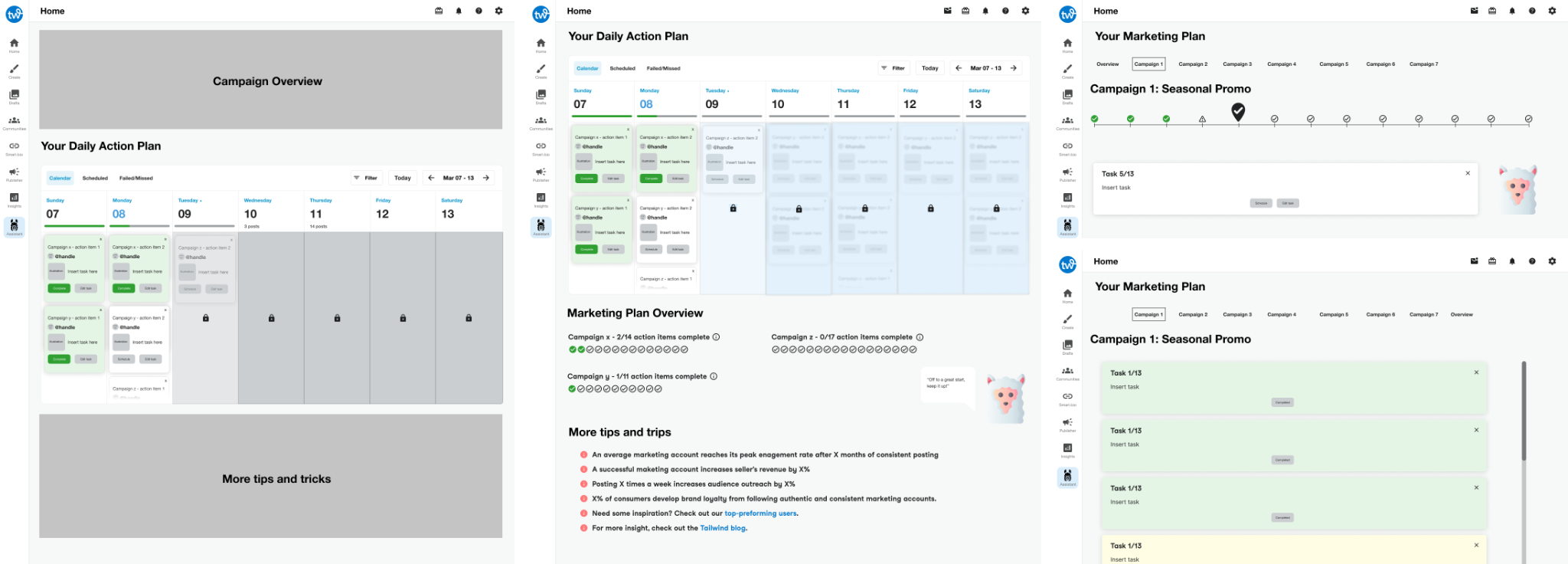 Copilot early UI iterations